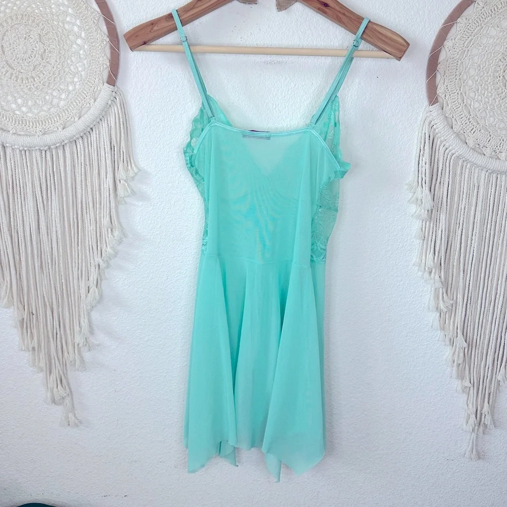 Avid love aqua sheer mesh stretch Fairycore nighty medium - Picture 5 of 5
